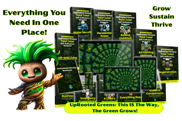 UpRooted Greens: Your Total Self-Sufficiency Blueprint. Full Curriculum from Urban to Off-Grid Rural Homesteading.